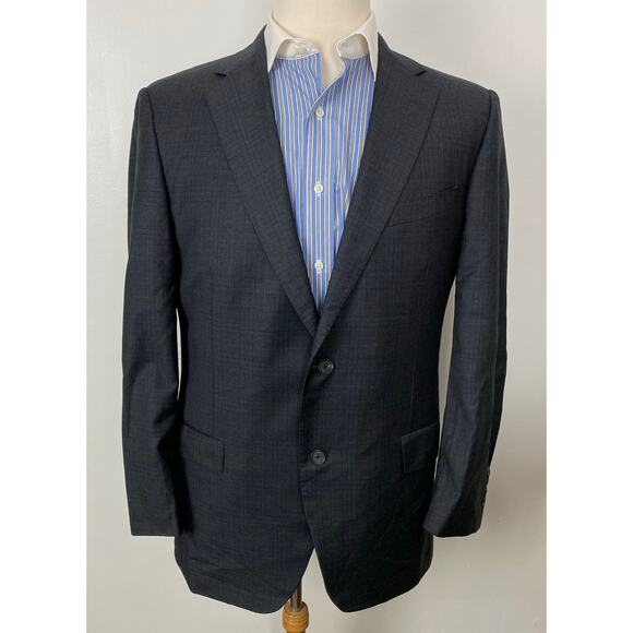 Men Samuelsohn SB Austin plaid 2-button wool 2-button blazer sport coat 42L - Picture 1 of 6